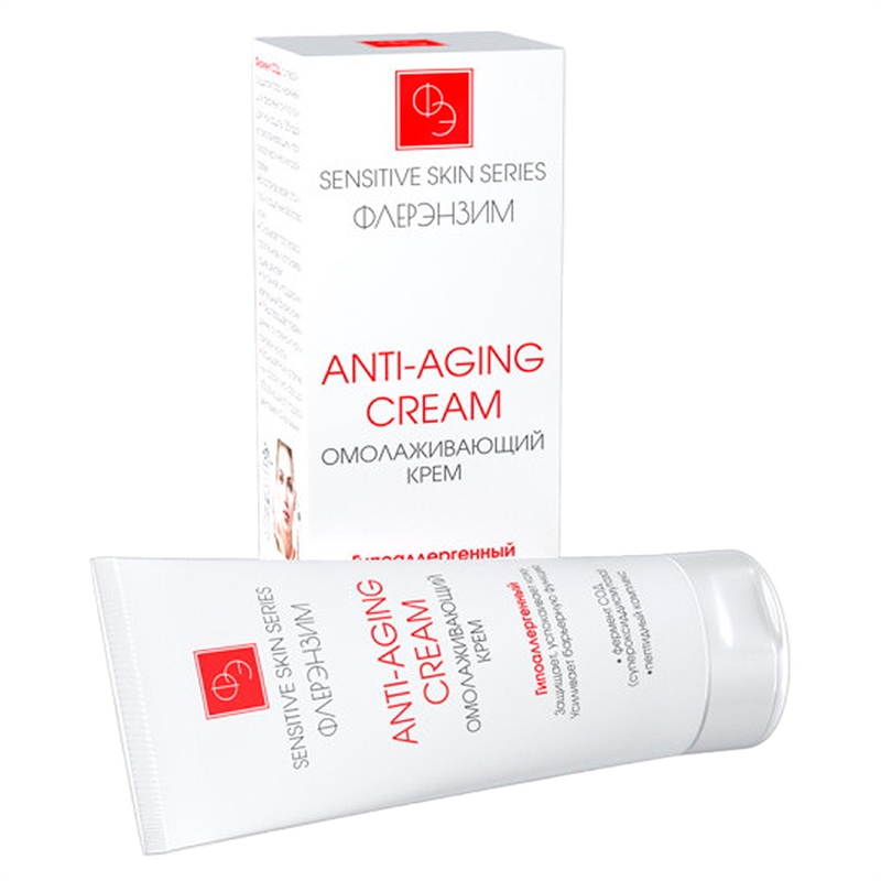 Омолаживающий крем для сухой и чувствительной кожи. Флерэнзим. ANTI-AGING CREAM