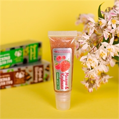 Скраб для губ Малина и Клубника (с маслом кокоса, скрабом косточки малины и витаминами)